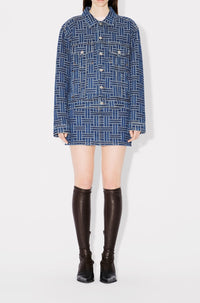 Kenzo Weave Mini Skirt - Medium Stone Blue Denim
