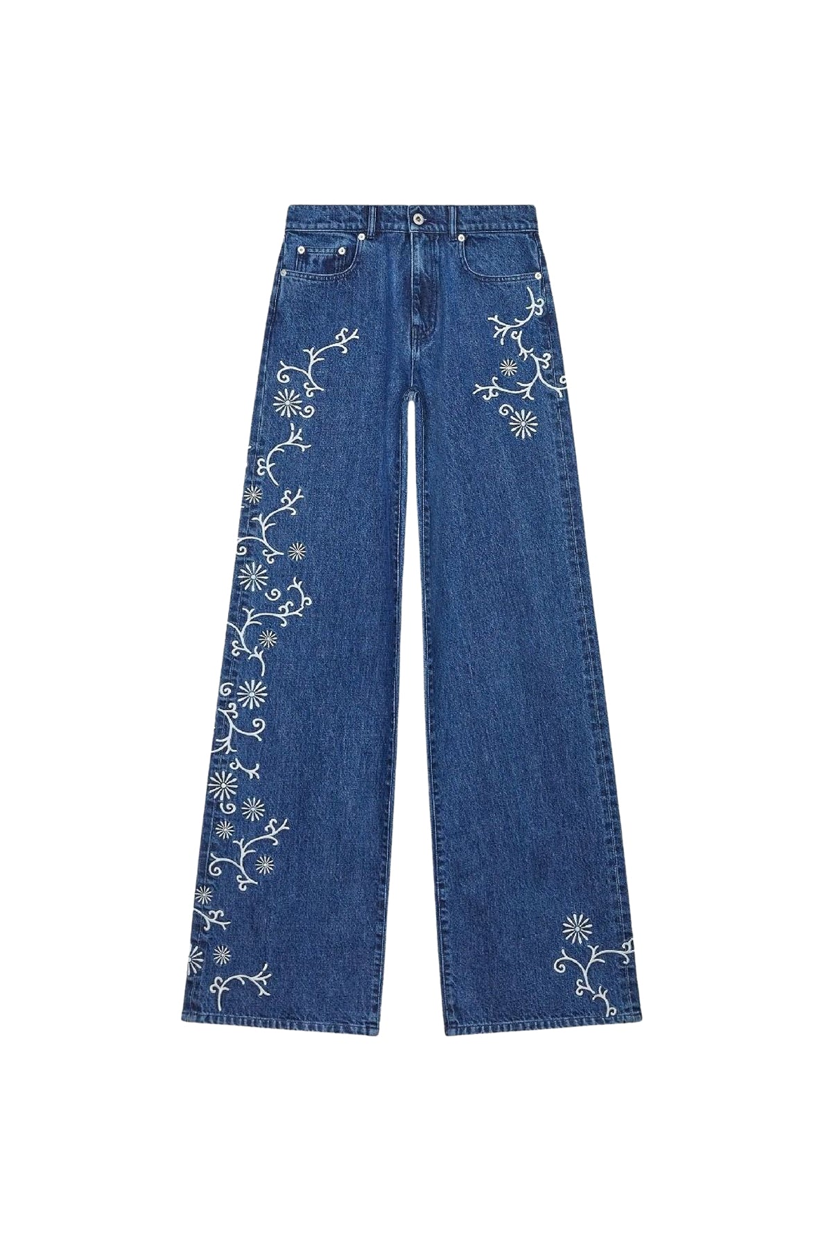 Jean Ayame large brodé Kenzo Marguerite - Medium Stone Blue Denim