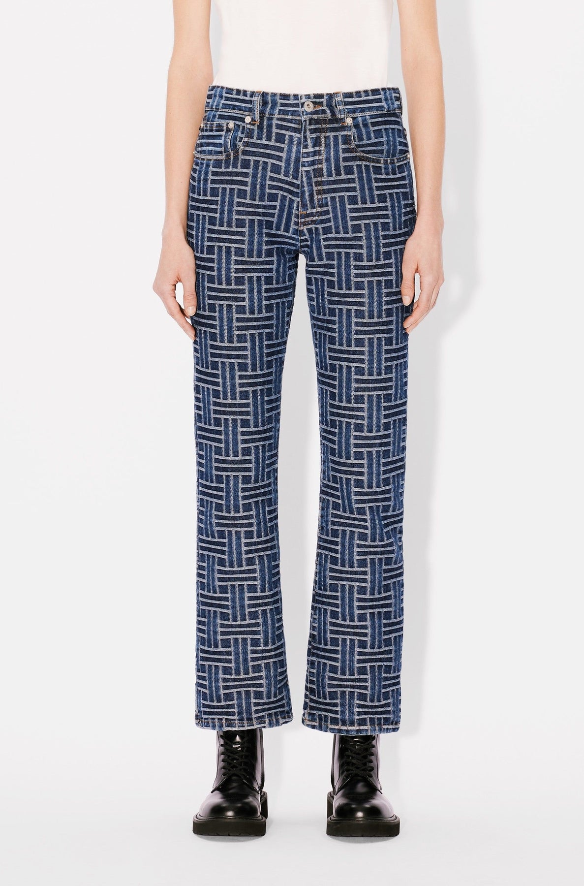 Jean Bara court Kenzo Weave - Medium Stone Blue Denim