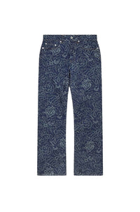 Jean Bara court Kenzo Star Tiger - Rinse Blue Denim