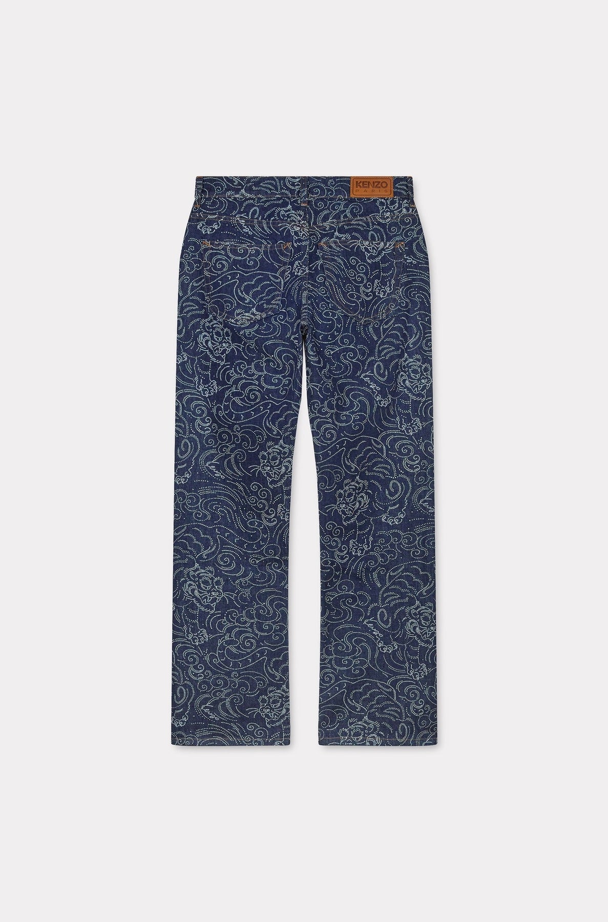 Jean Bara court Kenzo Star Tiger - Rinse Blue Denim