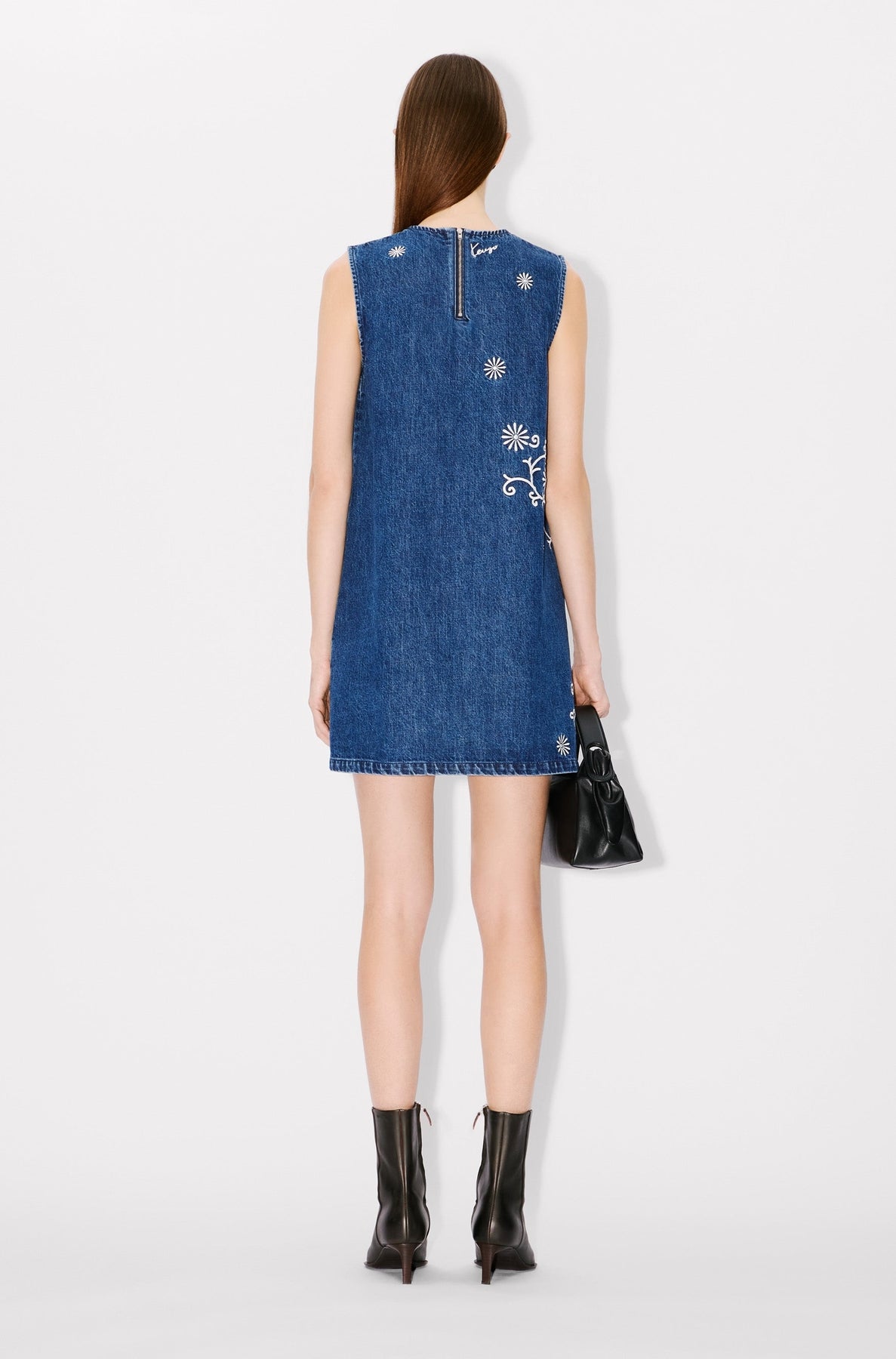 Robe courte brodée Kenzo Marguerite - Medium Stone Blue Denim