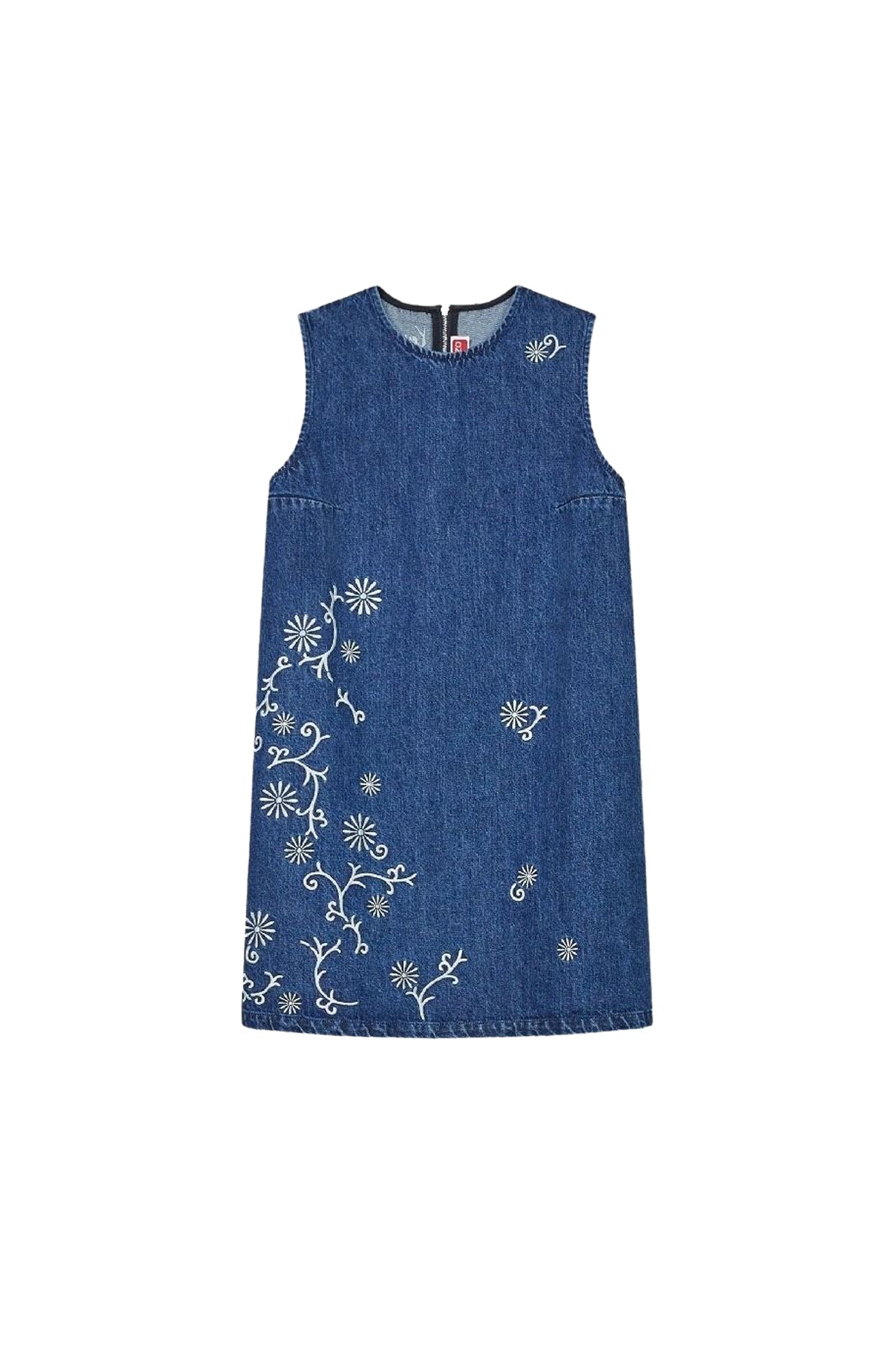 Robe courte brodée Kenzo Marguerite - Medium Stone Blue Denim