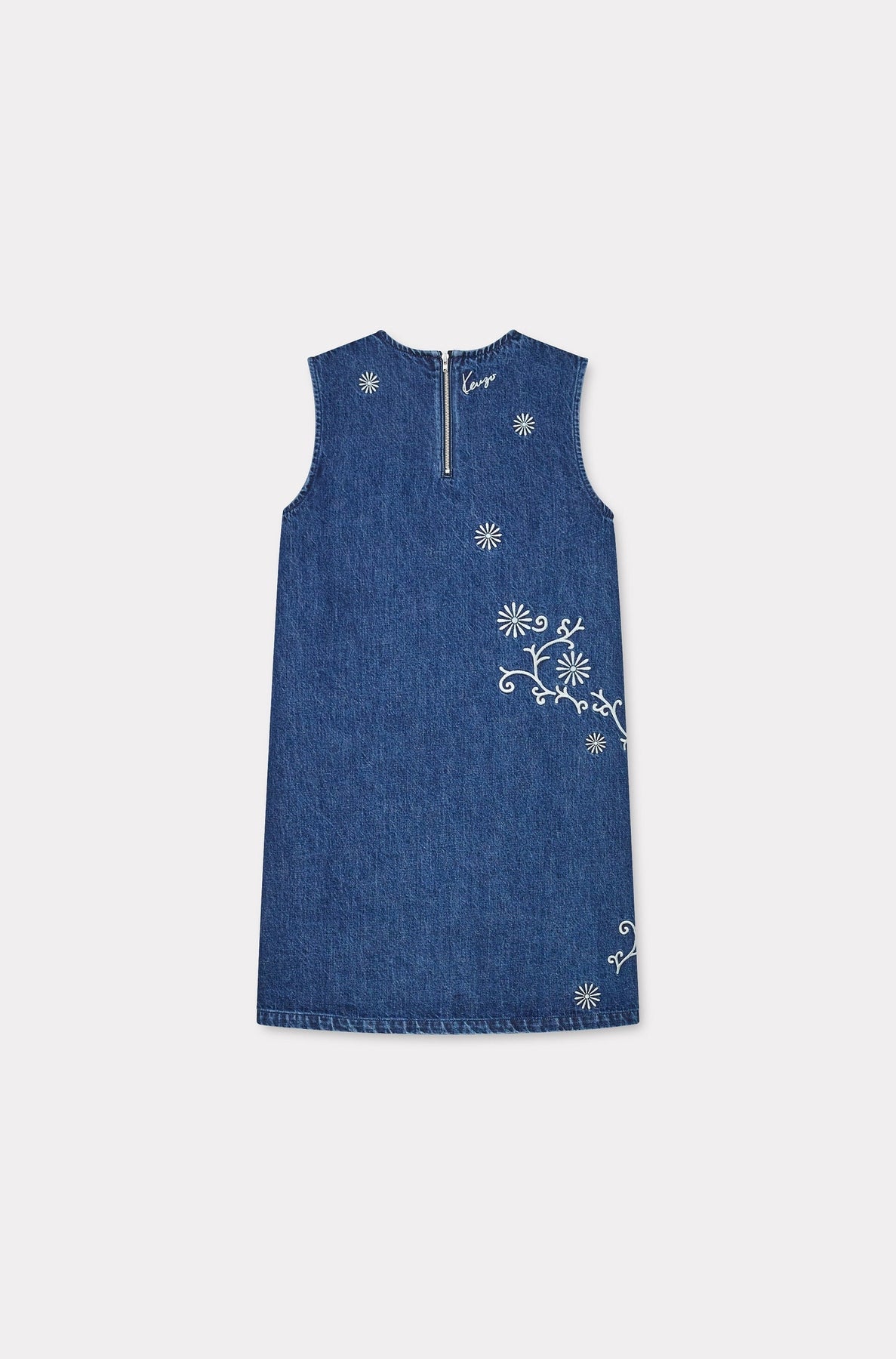 Robe courte brodée Kenzo Marguerite - Medium Stone Blue Denim