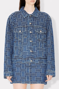 Kenzo Weave Trucker Jacket - Medium Stone Blue Denim