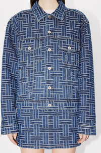 Kenzo Weave Trucker Jacket - Medium Stone Blue Denim