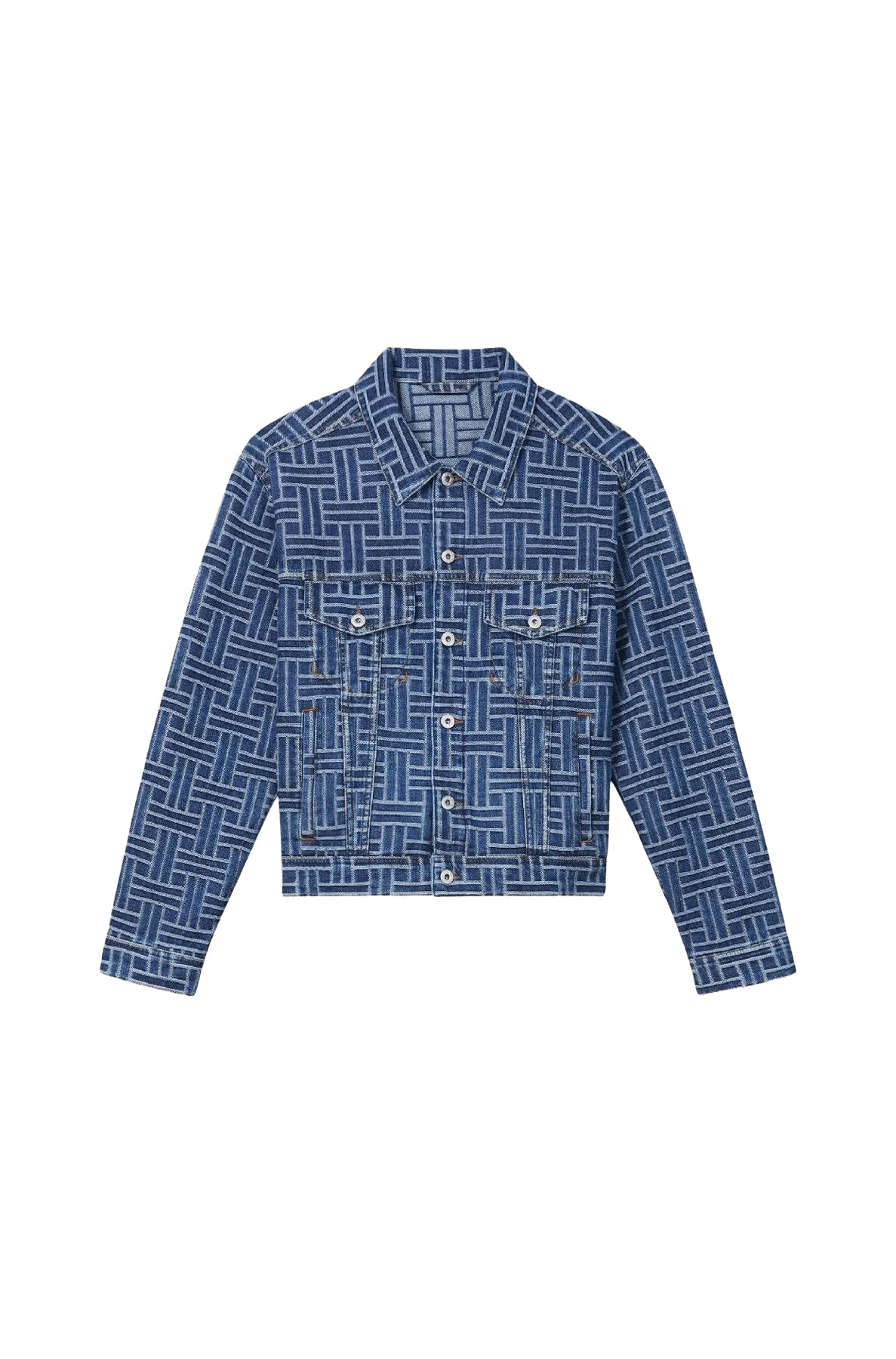Kenzo Weave Trucker Jacket - Medium Stone Blue Denim