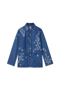Kenzo Marguerite embroidered workwear jacket - Medium Stone Blue Denim