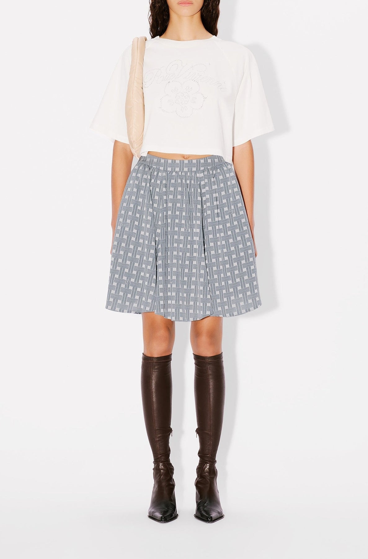Kenzo Weave Short Skirt - Pale Grey