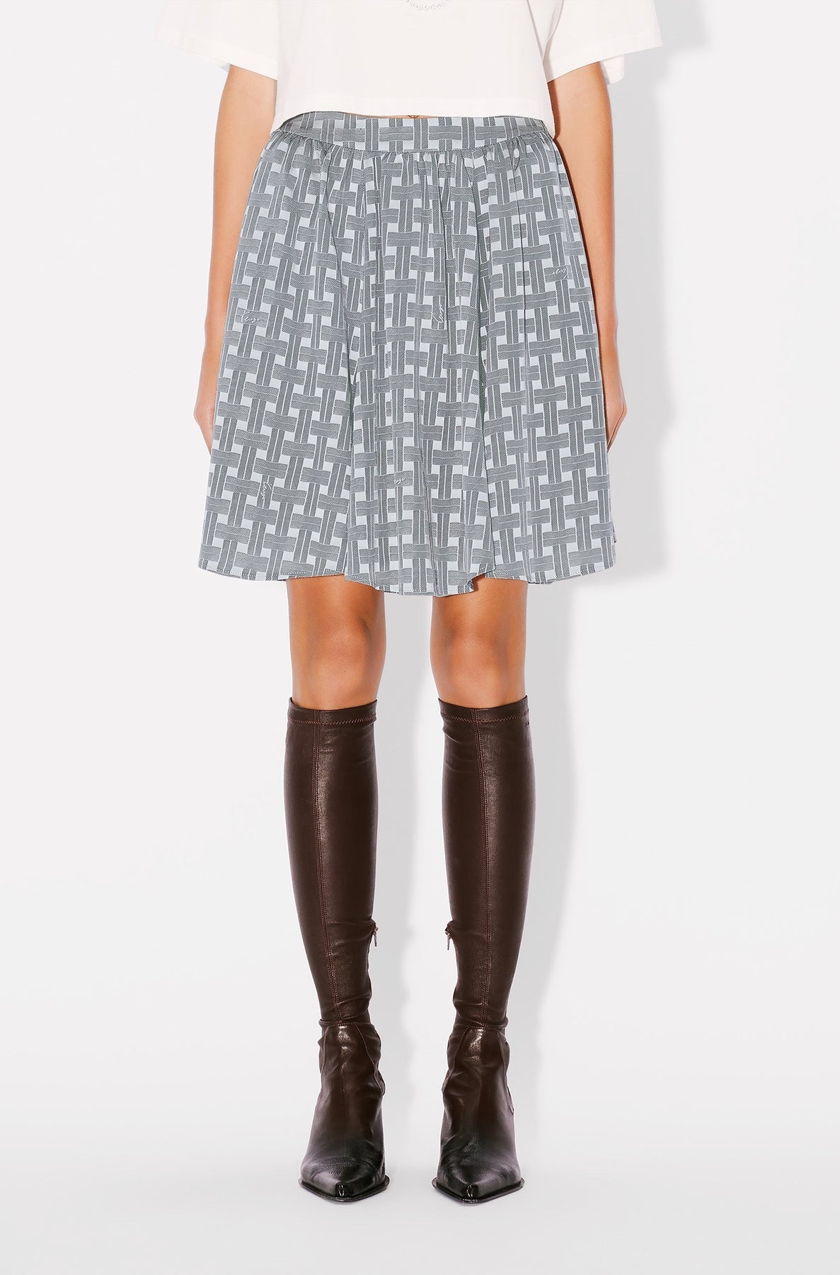 Kenzo Weave Short Skirt - Pale Grey