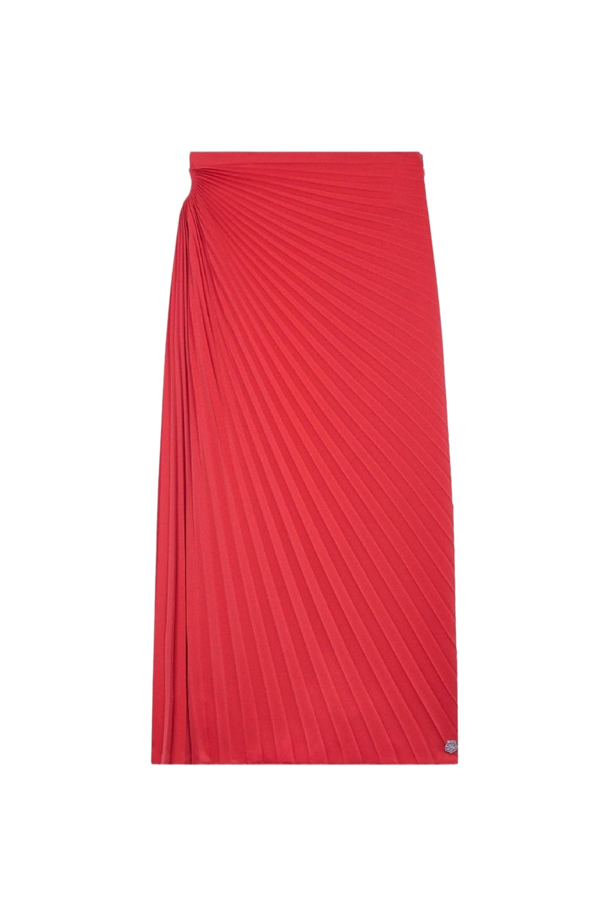 Midi skirt in sunburst pleats - Cherry