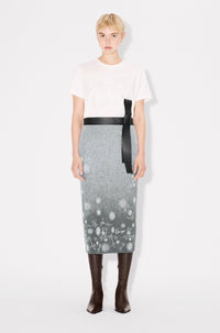 Kenzo Marguerite embroidered skirt in wool - Stone Grey
