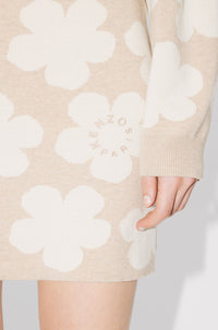 Hana Dots embroidered wool miniskirt - Beige