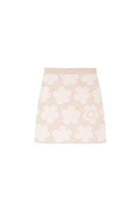 Hana Dots embroidered wool miniskirt - Beige