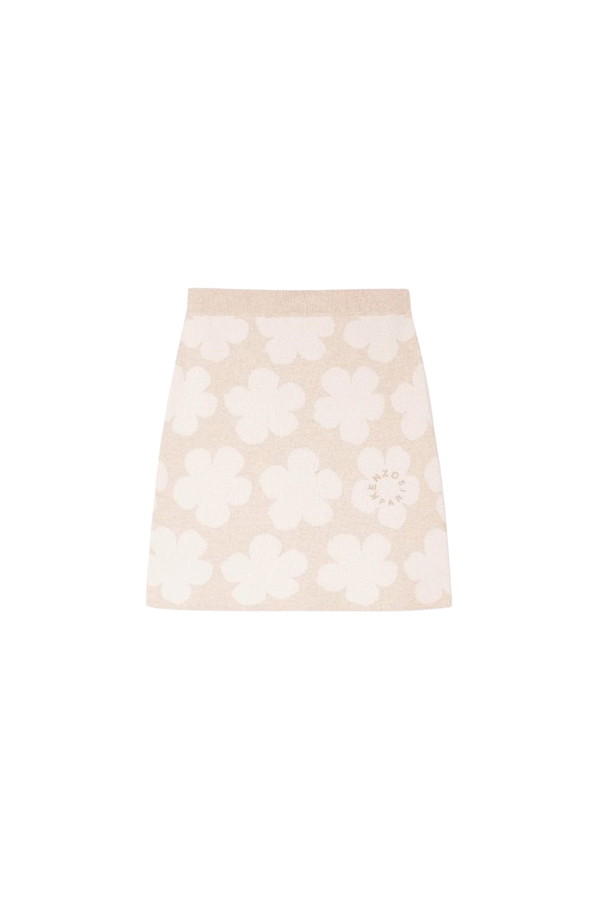 Hana Dots embroidered wool miniskirt - Beige
