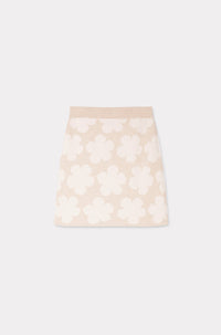 Hana Dots embroidered wool miniskirt - Beige