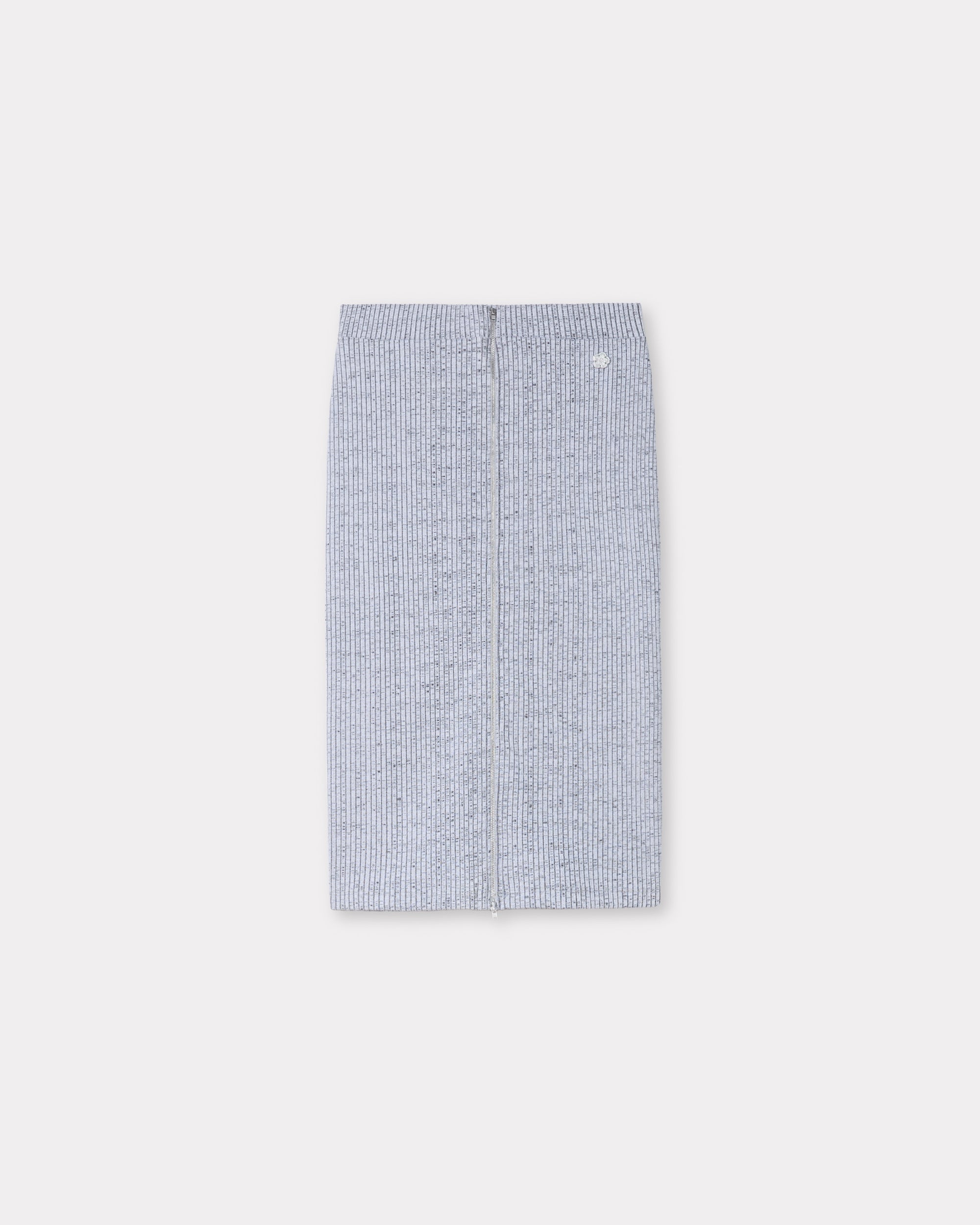 Bicolor Rib Full Zip Skirt