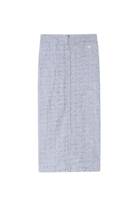 Ribbed zip skirt - White