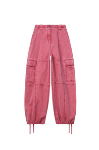 Pantalon cargo - Cherry