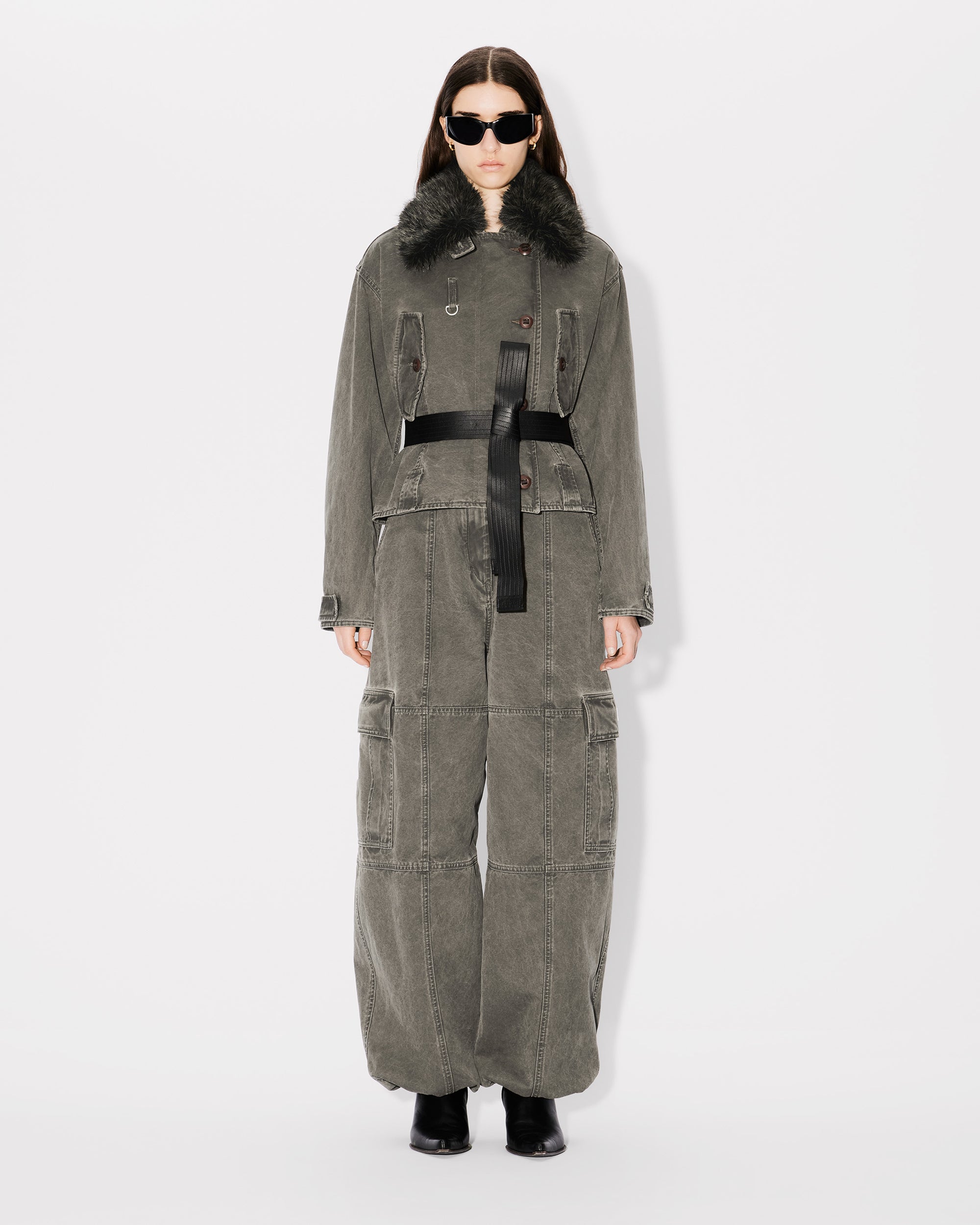 Dyed Canvas Cargo Pants