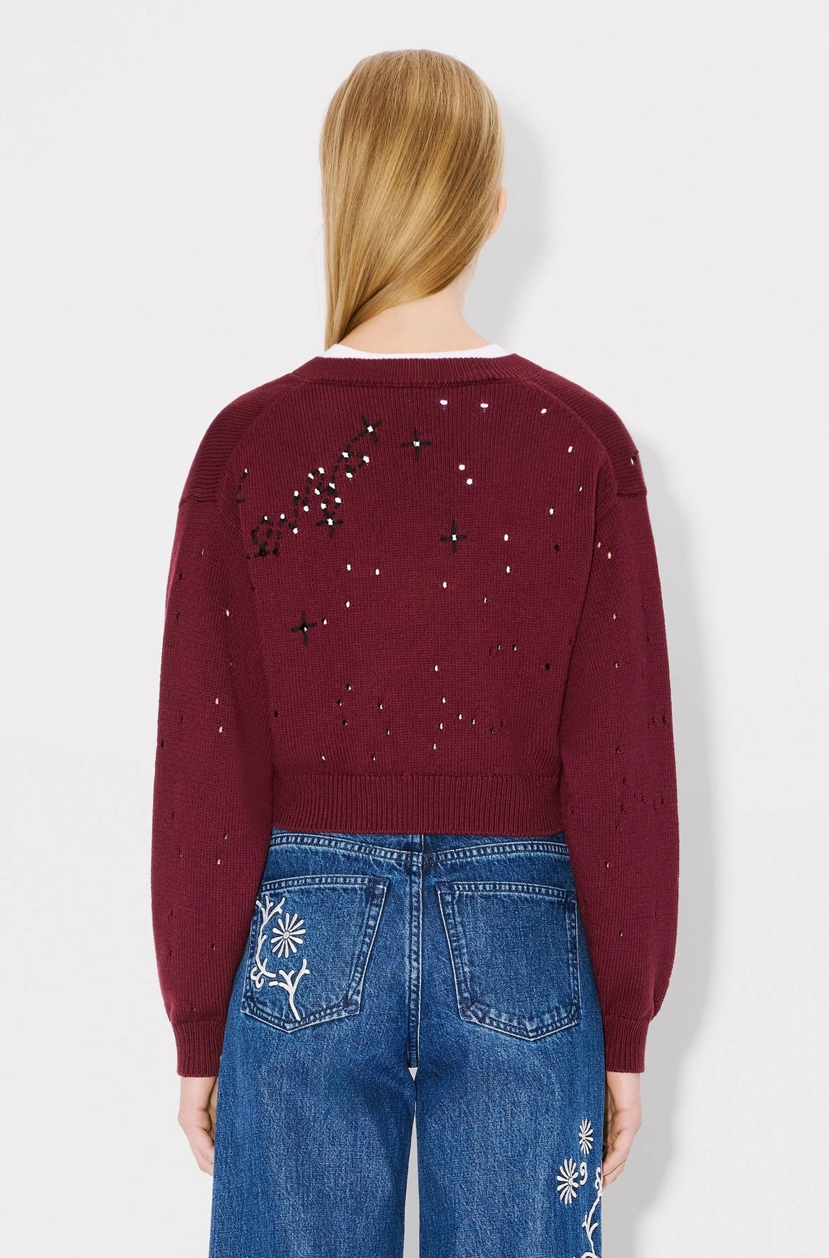 Kenzo Constellation embroidered short jumper - Bordeaux