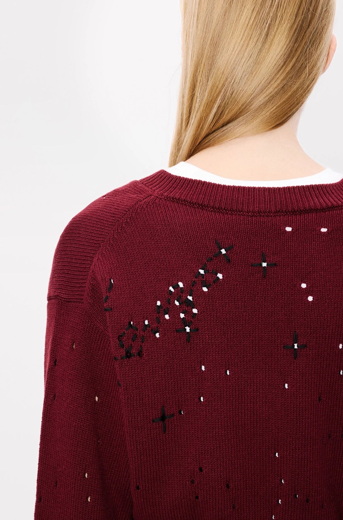 Kenzo Constellation embroidered short jumper - Bordeaux