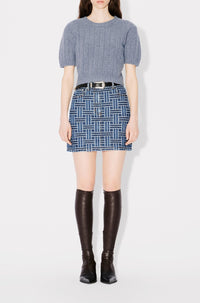 Wool embroidered ribbed jumper - Middle Grey