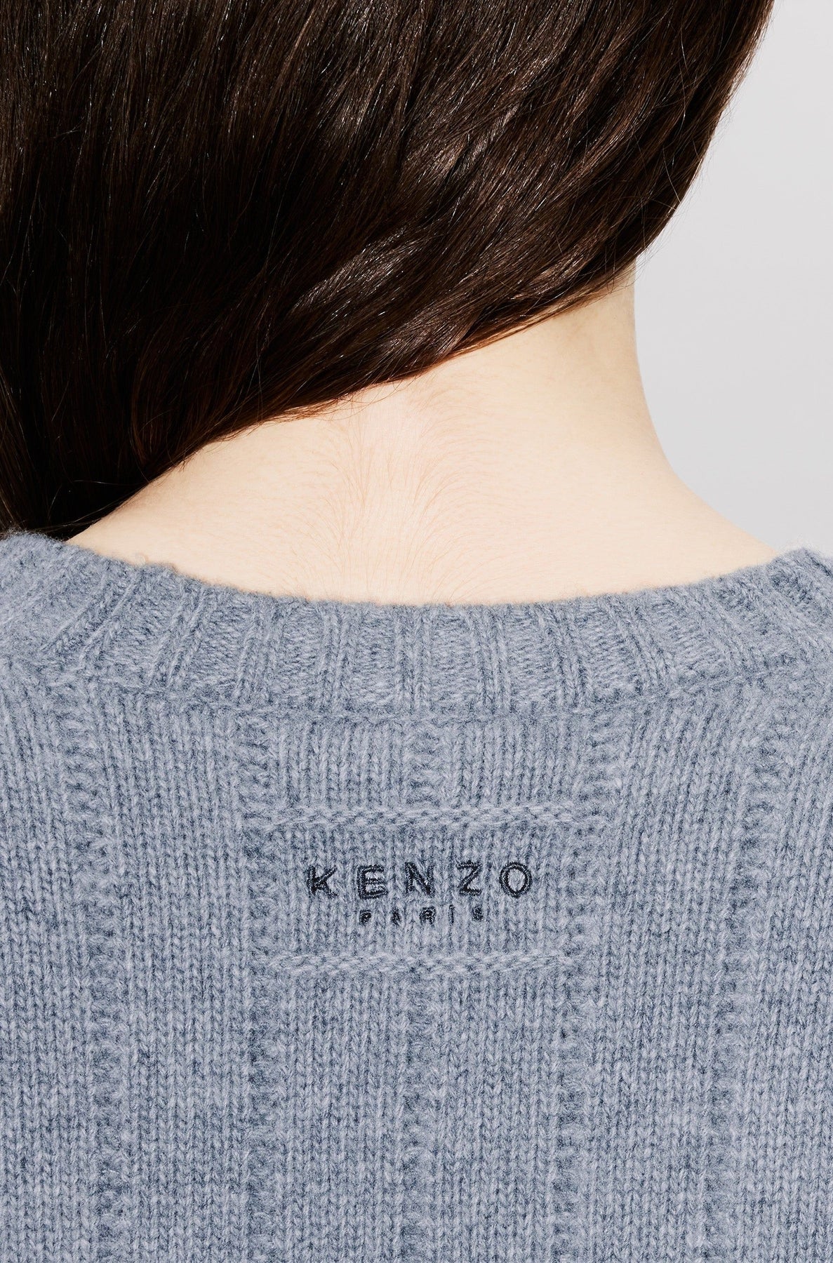Wool embroidered ribbed jumper - Middle Grey