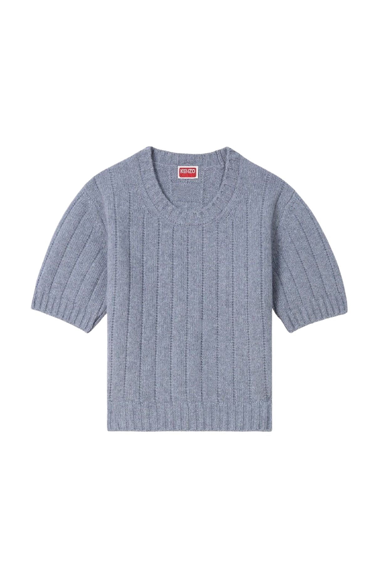 Wool embroidered ribbed jumper - Middle Grey