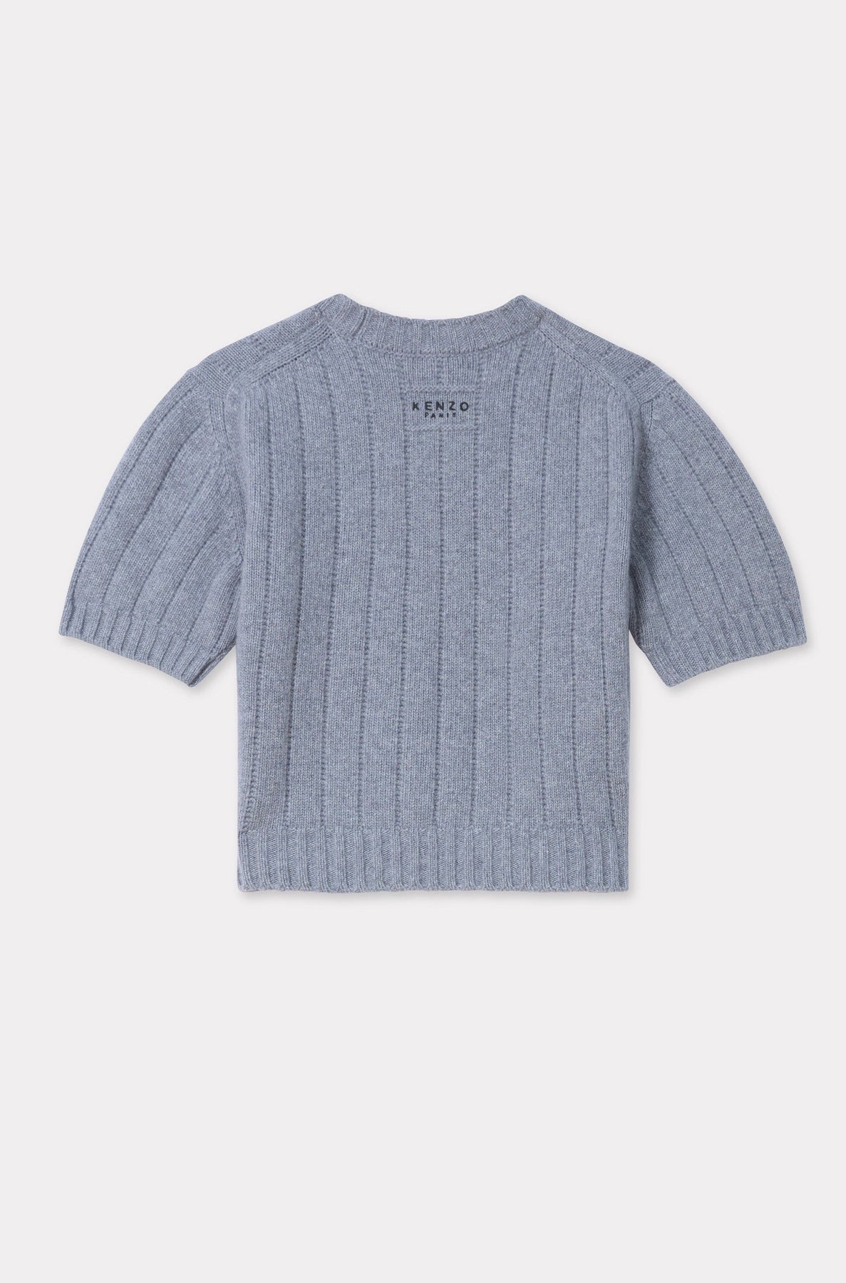 Wool embroidered ribbed jumper - Middle Grey