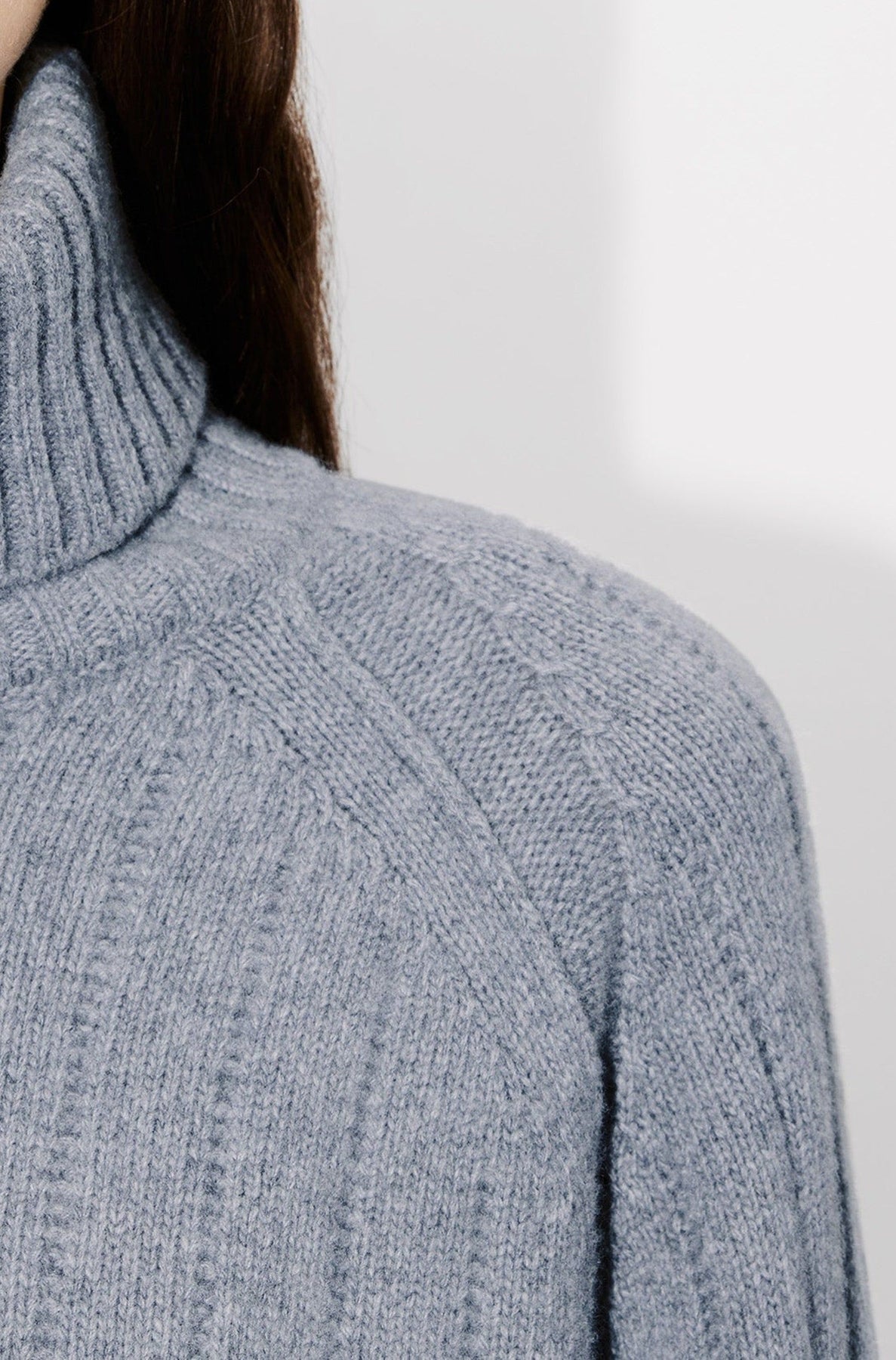 Ribbed and embroidered oversized jumper in wool - Middle Grey
