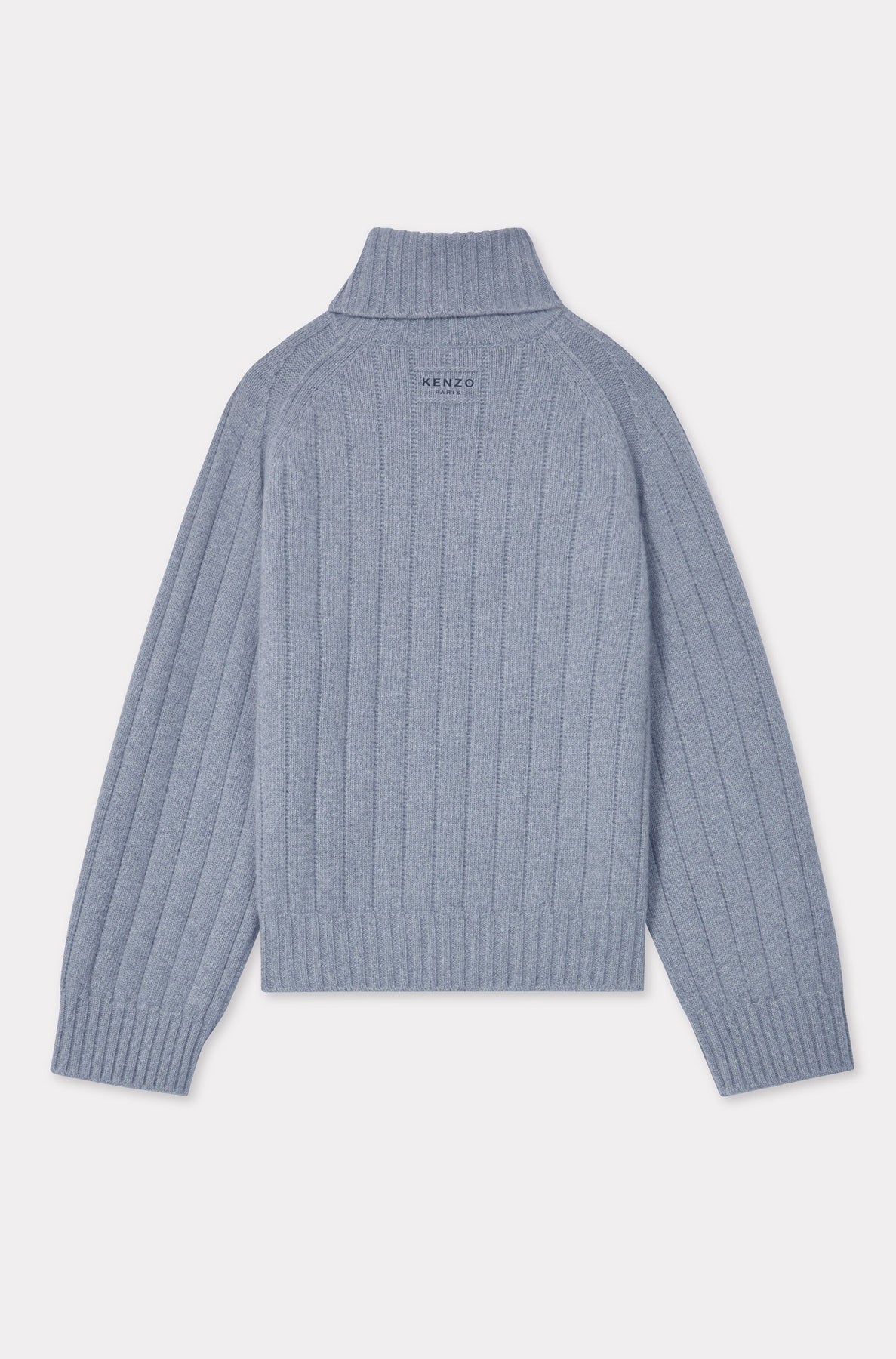 Ribbed and embroidered oversized jumper in wool - Middle Grey