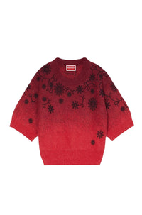 Pull brodé Kenzo Marguerite en laine - Cherry