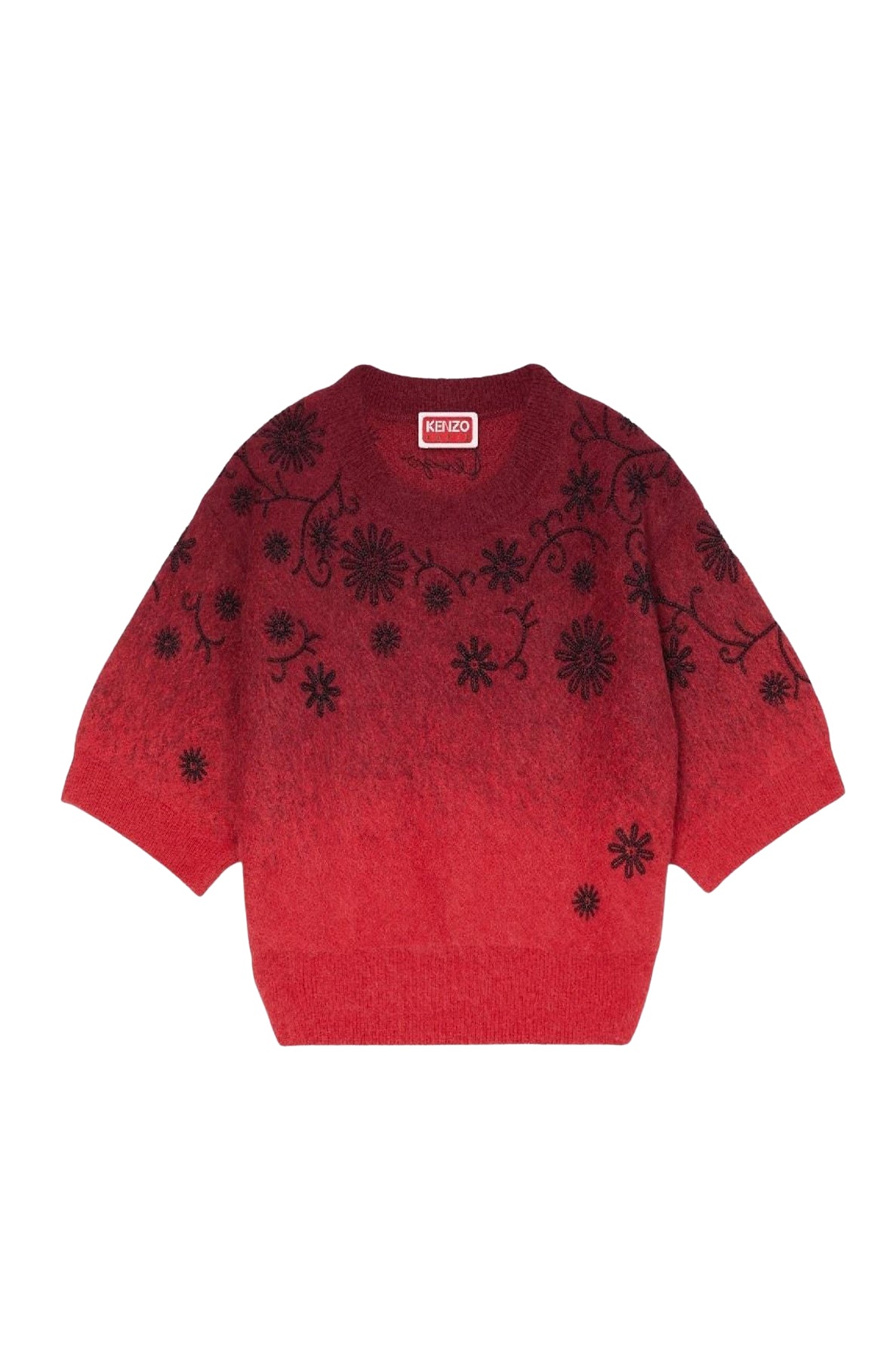 Pull brodé Kenzo Marguerite en laine - Cherry