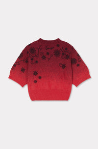 Pull brodé Kenzo Marguerite en laine - Cherry