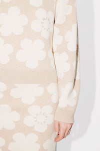 Hana Dots embroidered jumper in wool - Beige