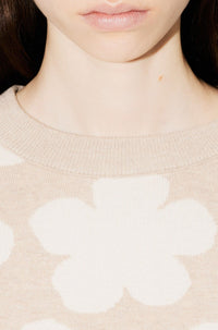 Hana Dots embroidered jumper in wool - Beige
