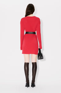 Robe courte en plissé soleil - Cherry