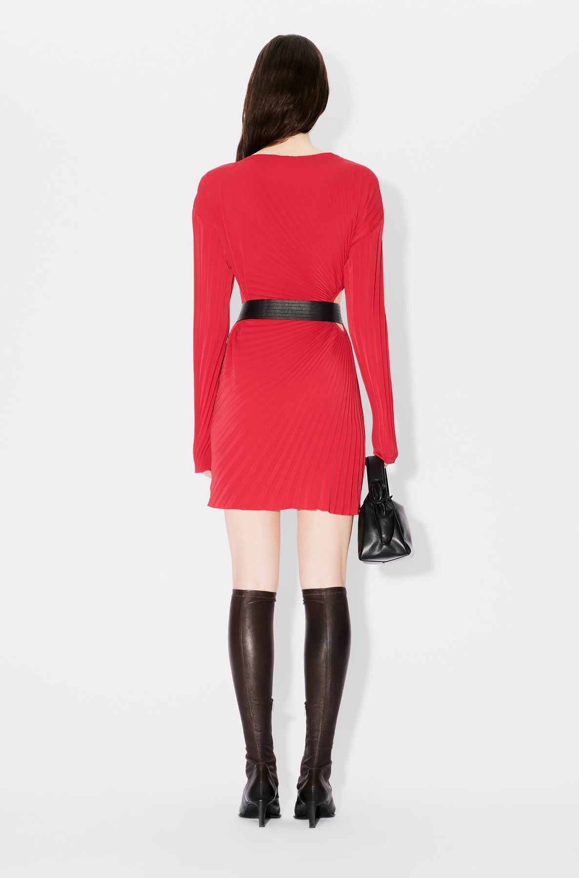 Robe courte en plissé soleil - Cherry
