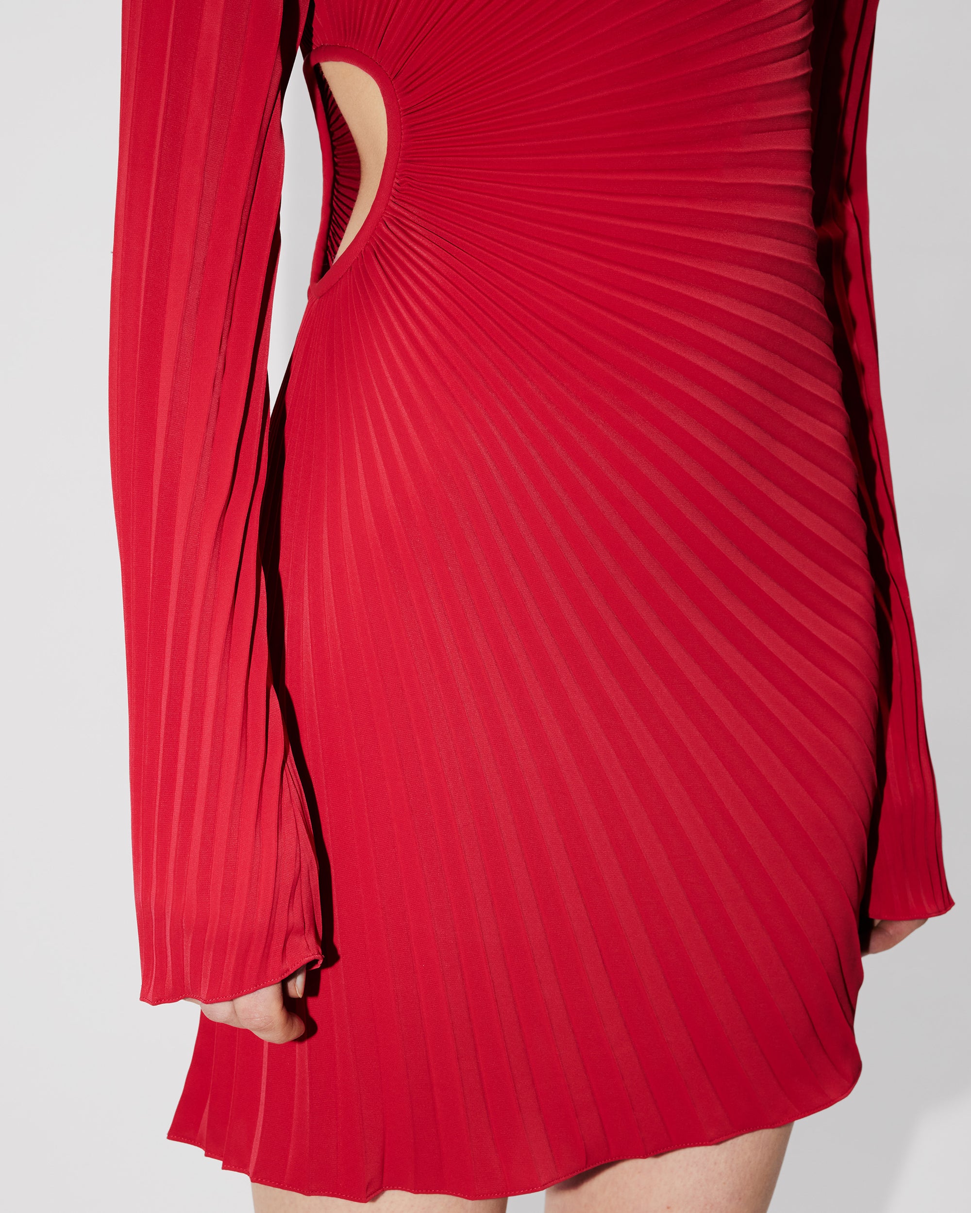 Sun-Ray Pleats Short Dress
