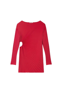 Robe courte en plissé soleil - Cherry