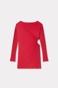 Robe courte en plissé soleil - Cherry