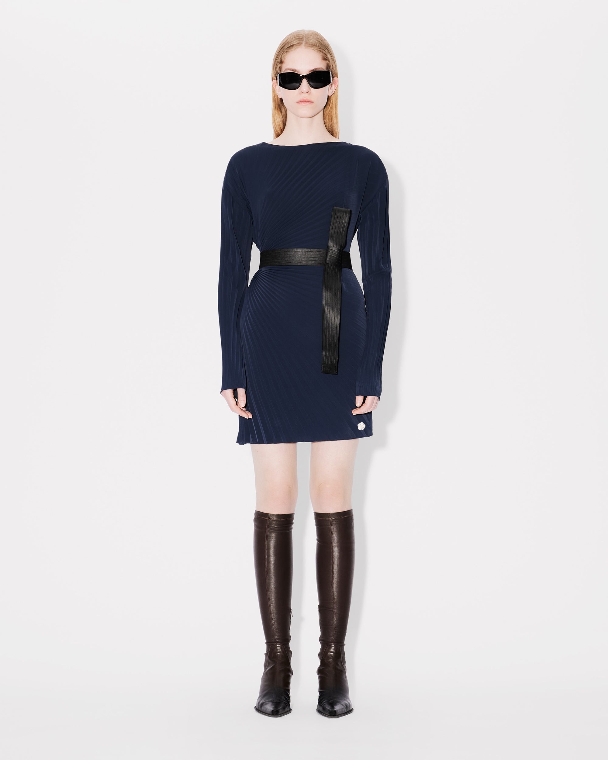 Sun-Ray Pleats Short Dress