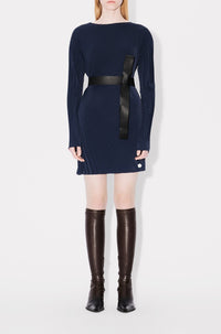 Robe courte en plissé soleil - Blue Black