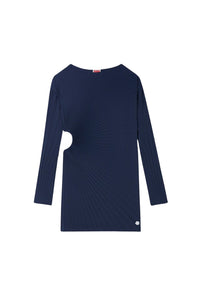 Robe courte en plissé soleil - Blue Black