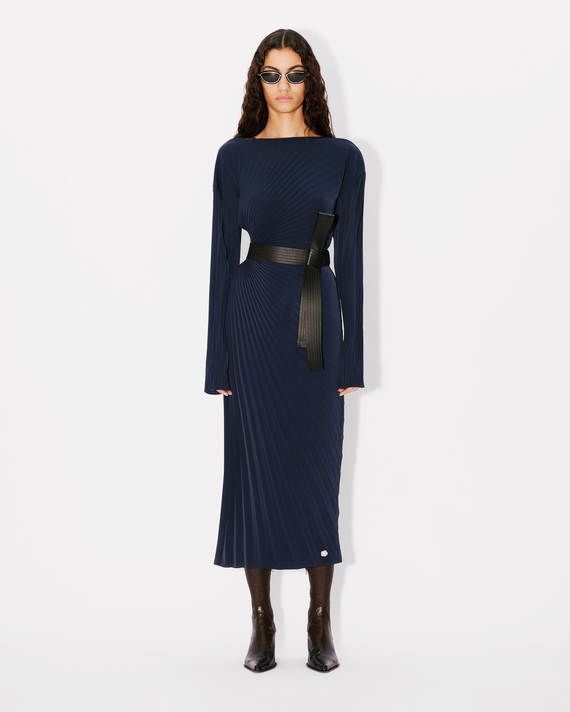 Sun-Ray Pleats Long Dress