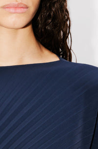 Robe longue en plissé soleil - Blue Black