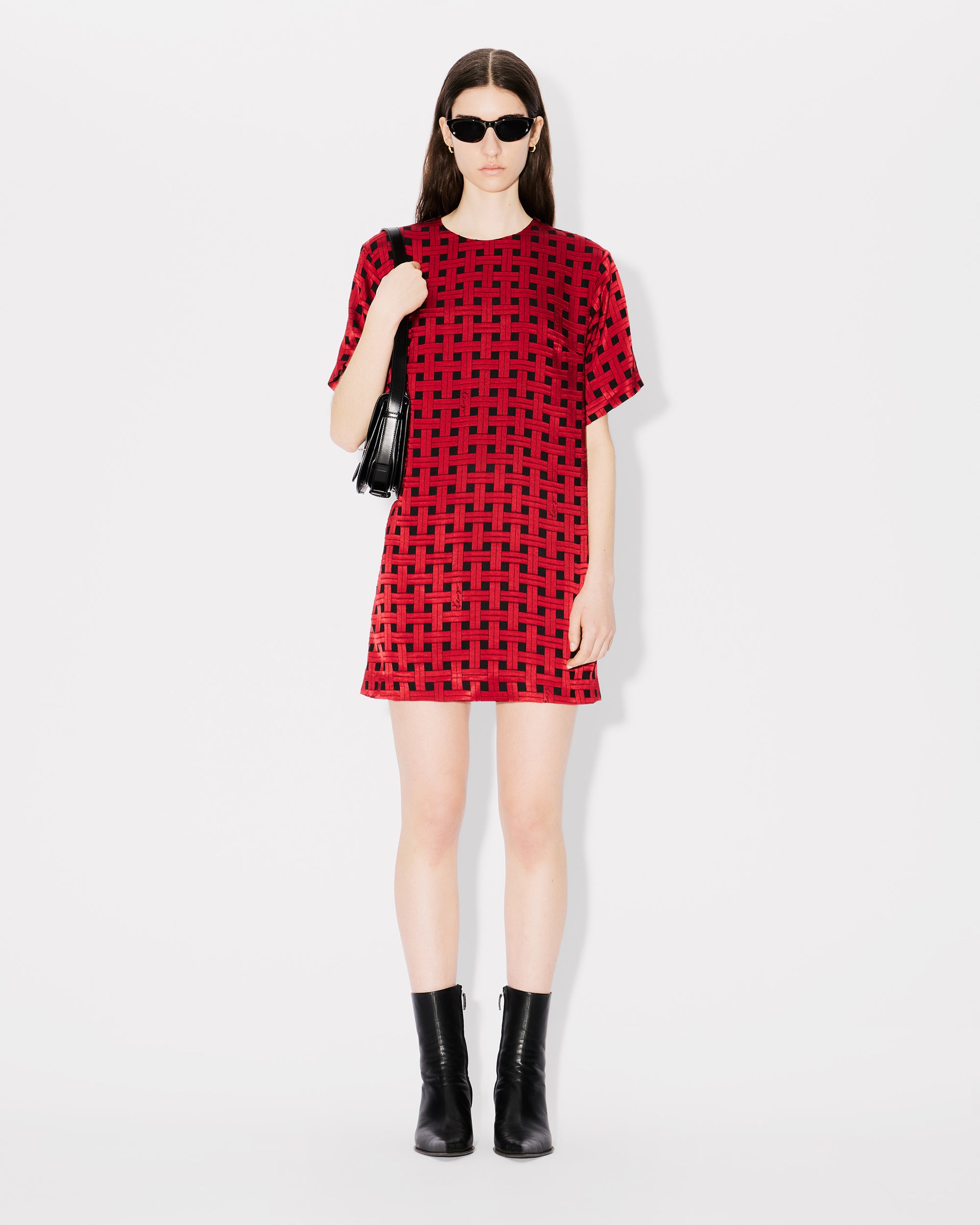 Weave Devore T-Shirt Dress