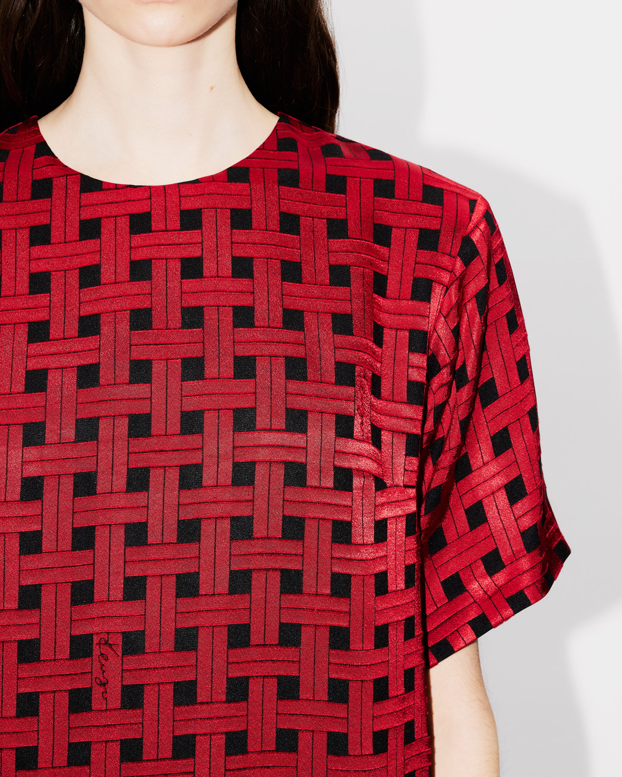 Weave Devore T-Shirt Dress