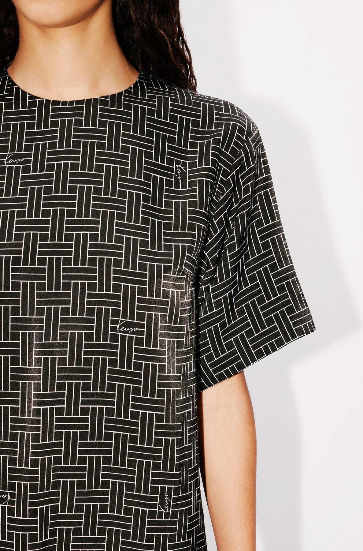 Robe T-shirt Kenzo Weave - Black